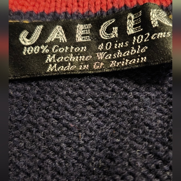 VTG‎ JAEGER Sweater V-Neck Pullover Sweater Men's Size Large - Picture 4 of 7
